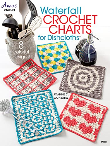 Waterfall Crochet Charts for Dishcloths: 8 colorful designs!