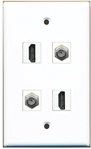 RiteAV - 2 porte HDMI 2 porte cavo coassiale TV - tipo F