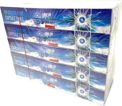 Fresh Bomb Arctic Strong Mint Click Hülsen mit Aromakapsel 5 Boxen (500 Hülsen)