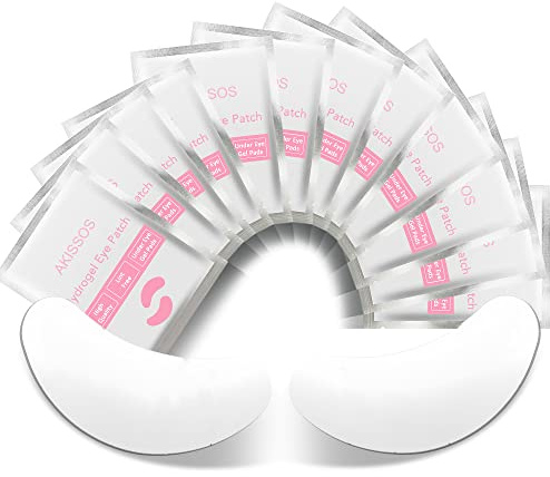 Hydrogel Eye Patch Eyelash Extension Supplies - Akissos 100 PCS Lash Extension Supplies Lift Tint Under Eye Pads Undereye Gel Patches Lint Free Professional Individual DIY Beauty Tool - 3nd Gen