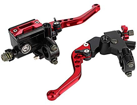 EVGATSAUTO Master Bremskupplungshebel, 1 Paar, 7/8 Zoll (22 mm), Universal-Tankhebel für Motorrad (rot)