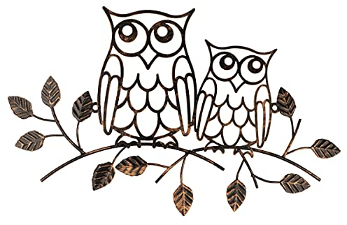 YiYa Metall Eule Dekor Metall Eule Wandkunst Dekor für Zuhause Wohnzimmer Schlafzimmer Garten Terrasse Innen- oder Außendekoration