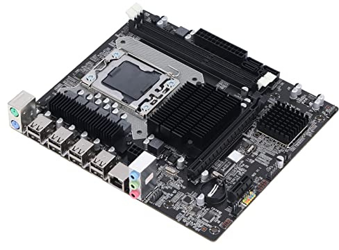 Carte Mère X58, 2×DDR3 DIMM Socket DIMM LGA 1366 Carte Mère de Jeu, USB 2.0 SATA PCB Carte Mère Prise De Mémoire ECC, Une Prise D'alimentation 8 Broches, Un Connecteur D'alimentation 24 broches