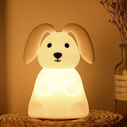 Bunny Kinder Nachtlicht,hase Nachtlichter für Kinderzimmer Geburtstagsgeschenke Kawaii Teen Nachtlampe Wiederaufladbare Kleinkind Baby Kinderzimmer Nachtlicht Tragbare Silikon Tier Kinderlampe