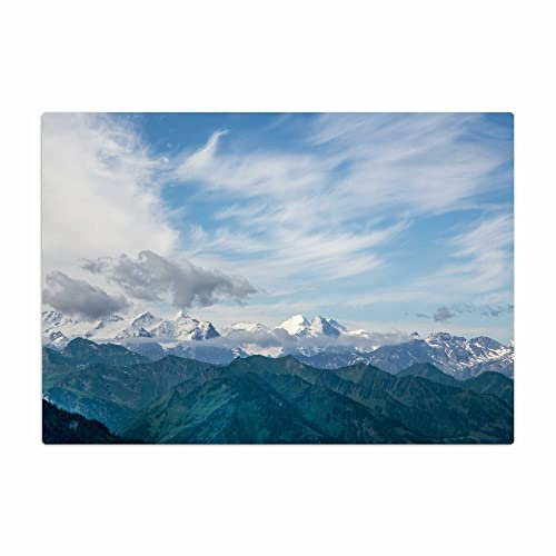 Vero Home 18719 Glas-Schneidebrett | Motiv Natur Alpen | rutschfest, kratzfest und lebensmittelecht | Maße: 39 x 29 cm
