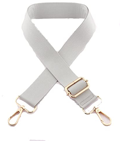 Yurosiay 3.8cm Breit Verstellbarer Schultergurt Universal Taschengurte Zum Wechseln Breit Taschenriemen Handtaschen Schulterriemen Umhängegurt DIY Tragegurt Tasche 75-145cm Grau