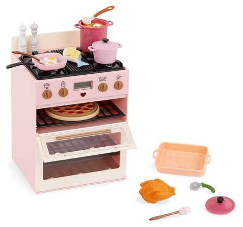 Our Generation - Juego de Cocina con Doble Horno - Juguetes de Cocina y artículos de Comida para Simular - Accesorios para muñecas de 46 cm - Juego imaginativo - Niños de 3 años en adelante