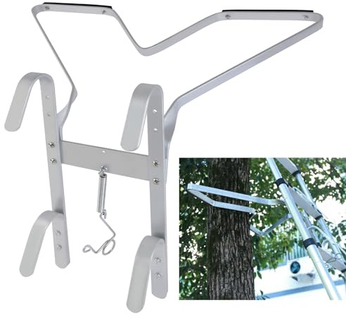 V-Shaped Ladder Stand Off, Universal Ladders Bracket Ladder Accessories, Heavy Duty Aluminium Ladder Standoff with Anti-Slip Rubber Buffers, Safe to Use