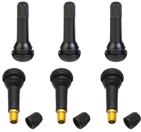 6 PCS TR414 Valves de Pneu, Capuchon de Valve Auto, Pneu Valve Tige Capuchon De Soupape en Caoutchouc, pour Voiture, Moto