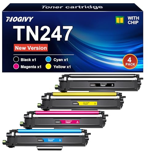 TN-243CMYK TN247 Kompatibel für Brother TN-243CMYK MFC-L3750CDW HL-l3210CW | Kompatibel für MFC-L3750CDW DCP-L3550CDW HL-L3230CDW MFC-L3770CDW HL-L3210CW MFC-L3710CW MFC-L3730CDN TN243CMYK TN243 4-Pack