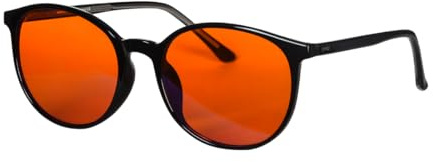 SHINU Rote Brille, Blaulicht-Brille Für Besseren Schlaf, Blaulicht-blockierende Lesebrille, Orangefarbene Gläser, Tr90
