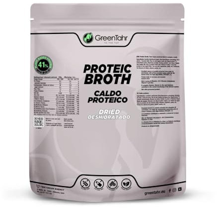 Green Tahr Brodo Vegetale Proteico Naturale in Polvere - Protein Broth 750g. Brodo Granulare Ricco di Proteine 41% e fibre 13%. Vegano, Senza Glutine né Zucchero Aggiunto