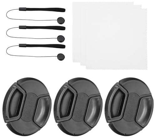 PATIKIL 77mm Lens Cap Set, 3Pack Center Pinch Snap Camera Lens Cover for Front Len Suitable for 77mm Thread Universal DSLR Lenses for Nikon, for Fujifilm, for Pentax, for Leica
