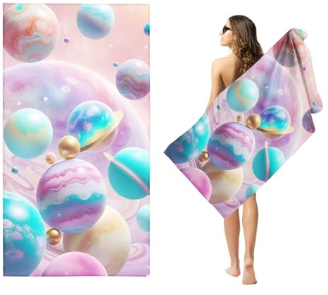 Goplnma Planeten des Weltraumuniversums Strandtücher Planeten Strandtuch 90x180 cm 3D Badetuch Strandlaken Handtücher Groß 100x200cm Microfaser Handtücher Für Reisen Sport (50 x 100 cm,4)