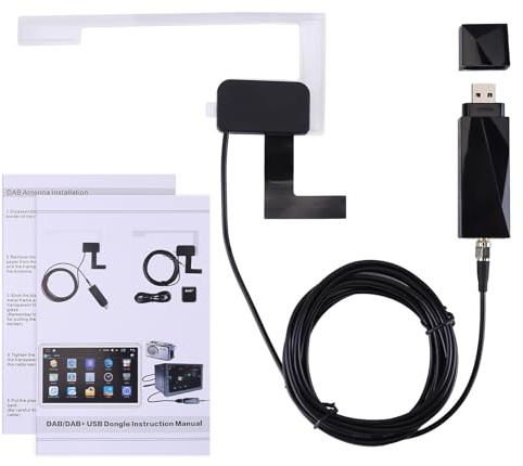 Surakey Adaptateur DAB + antenne DAB pour autoradio numérique - 5 V - Antenne DAB pour autoradio Android - Port USB - Fonction RDS