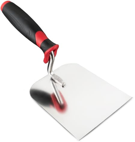 Stukkateurspachtel 100 mm Edelstahl Stukkateurkelle Putzkelle Maurerkelle mit Softgriff (100 x 130mm)