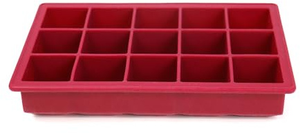 Jata Hogar HACC4540 – Cubitera Silicona. Cubiteras para Hielo Grande. Cubitera con Tapa. Bandeja de 15 Cubitos de 3 x 3 cm. Apilables. Antiderrames. Para Horno, Microondas, Lavavajillas