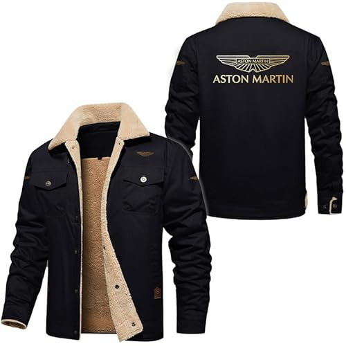 HYFZXWX Chaqueta de invierno As_ton Mar_tin para hombre chaqueta de carga con cuello de solapa y forro polar abrigo de combate militar térmico chaquetas de camionero gruesas cortavientos hombre/A/M