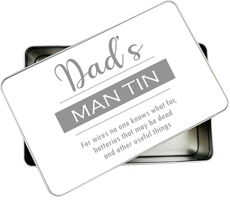 allaboutthebump Personalised Dad's Man Tin | Grandad | Uncle | Son (19.5cm x 12.5cm x 5.5cm) [Ideal Christmas, Fathers Day or Birthday Gift Present] Bits and Bobs