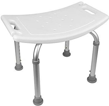 Sgabello Doccia, Altezza Regolabile, Sedia da Bagno Antiscivolo, Sgabello Doccia per Anziani, Sedia Doccia per Anziani, Sgabello Bagno, Supporto Sicuro, Modello Comfort (Nessun foro per la doccia)
