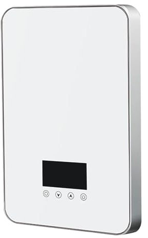 LYXXJRYBHD Chauffe-Eau Instantané, Chauffe Eau Gaz, Petit Chauffe-Eau, avec Affichage Numérique, Chauffe-Eau pour Cuisine, Salle de Bain(White)