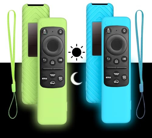 2 Unidades Funda Protectora de Silicona para Mando Samsung TM2360E/BN59-01432A/BN59-01432J Accesorios Compatibles con Mandos a Distancia de Televisor(Azul Luminoso + Verde Luminoso)