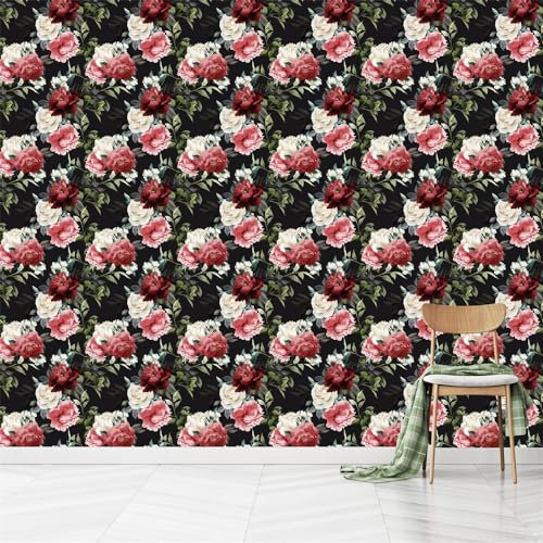 Autocollants pour carrelage de salle de bain, auto Autocollants for carrelage 40 x 200 cm - Fleurs blanches et roses à coller sur carrelage - Carreaux muraux autocollants - Carreaux de sol à décoller