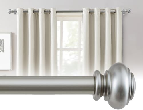 BellaHills Bastone Tende, 76-150cm Bastoni per Tende con Staffe Regolabili in Diametro 25mm, Aste per Tende Set per Camera da Letto, Soggiorno, Nichel