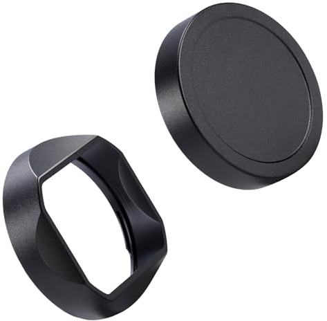 Metal Square Lens Hood (with Cover) Compatible with for Voigtlander NOKTON 35mm f1.4，40mm f1.4，50mm f1.5 Replace LH-6 (Aluminum Alloy-Black)