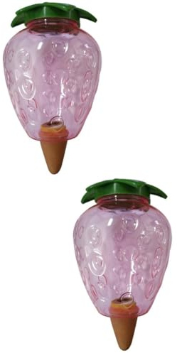 JOINPAYA 2 Pièces Dispositif Arrosage Automatique Plastique pour Plantes Intérieur Système Irrigation Auto Régulant Forme de Fraise pour Arrosage Pratique et Durable