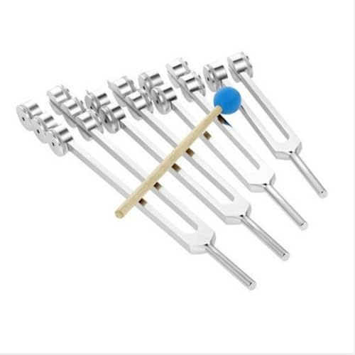 4 piezas Set Diapasones 32/48/64/128 Hz diapasón terapéutico con martillo para prueba del sistema nervioso terapia de curación de sonido cuidado de la salud