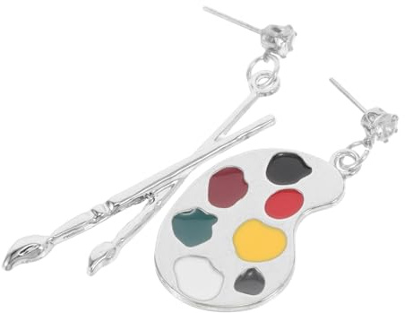 CONGARTENO Asymmetric Paintbrush Earrings for Women Retro Artistic Dangle Studs Ear Decor Unique Vintage Design Multifunctional Fashion Accessory for Events and Everyday Wear