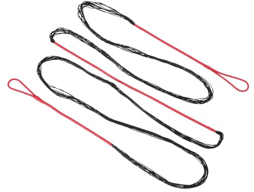 QUARKZMAN Cuerda Arco Recurvo Tradicional Reemplazo Amo 68 En 12 Hebras Accesorios Cuerda Arco para Equipo Tiro con Arco Universal Arco Largo Tradicional Recurvo Caballo (Negro/Rojo)