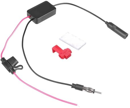 3-in-1 12V Antennenverstärker (SMA) für DAB, FM und AM Autoradio mit Entstörungsfunktion, Signalverstärker (76–108 MHz) für Boote(FM Amplifier)