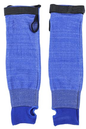 Guantes Anticortes, Mangas azules resistentes a cortes, mangas protectoras aislantes térmicas for brazos, protectores de brazos resistentes a cortes de nivel 5.(40cm)