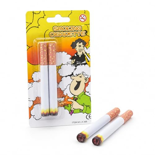 Tourima 2 piezas de cigarrillos falsos artículos de broma para niños, juguetes de broma para aliviar el estrés para adultos, cigarrillos, juguetes divertidos, cigarrillos, broma, accesorios para bar