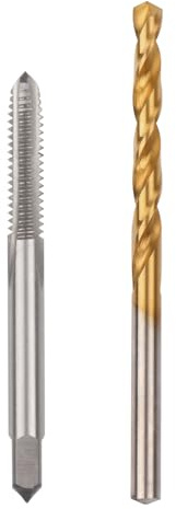6-40 UNF Straight Flute Thread Tap and 2.7mm Twist Drill Bit Set, HSS 6542 Titanium Coated Machine Screw Tap & Metal Drill Bit for Threading & Drilling