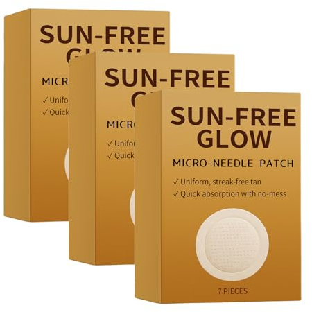 Sun Free Glow självsolbrännande lappar - Mikroperforerade självbrunande lappar för ansikte och kropp, för en solfri solbränna och en naturligt gyllene, hastig hy. (3)