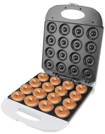 Cocoarm Machine à Mini Donuts électrique, Appareil à Beignets 16 Cavités 1400 W avec Plaques Antiadhésives for Cuisine Maison, Goûter, Fête (Prise UE 220V)