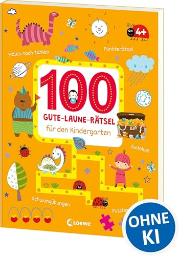 100 Gute-Laune-Rätsel für den Kindergarten: Lernspiel-Sammlung zum Rätseln und Malen für Kinder ab 4 Jahre