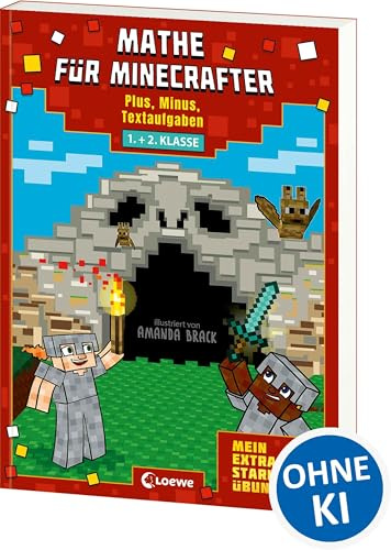 Mathe für Minecrafter - Mein extrastarkes Übungsbuch: 1./2. Klasse - Plus, Minus, Textaufgaben - Das perfekte Übungsbuch für Minecraft-Fans