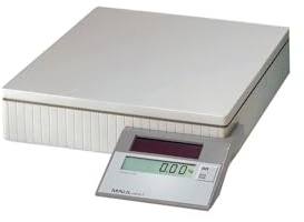 MAUL Paketwaage digital grau MAULparcel S 50 kg LCD Hold Tara Büro Versand | Solarbetrieb ohne Batteriewechsel, gut ablesbares Schrägdisplay, bruchsicheres Gehäuse, Hold und Tara für Komfort