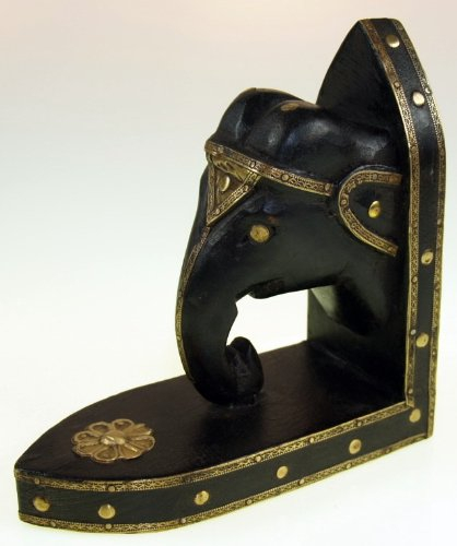 GURU SHOP Buchstütze Elefant, Braun, 17x8x17 cm, Türstopper & Buchstützen