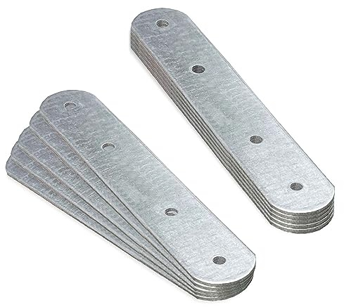 OMIDEAS 10 x Verbindungsplatten (150 x 25 x 2) Holzverbinder Stahlverbinder Lochplatte Lochblech Flachverbinder, Silber Verzinkt