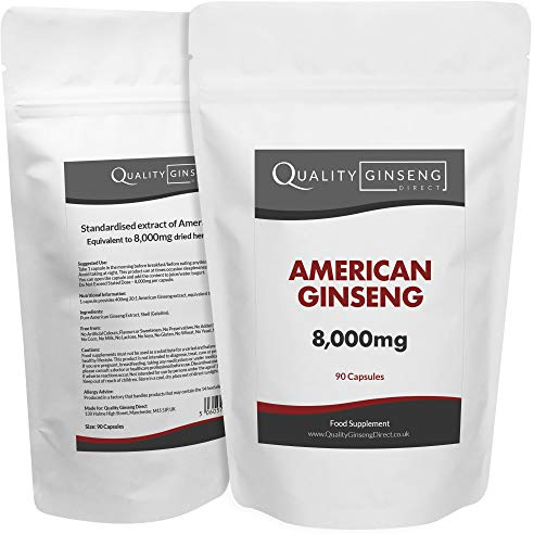 American Ginseng - 8,000mg Capsules - Powerful Formula (90)