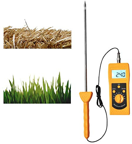 Huanyu Heu Feuchtigkeitsmessgerät 0-80% Feuchtigkeitsmesser mit umfangreicher Sonde für Getreidestroh/Kleie/Futtergras/Leymus Chinensis/Kaiserbambusgras in Farm DM400H