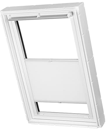 Ventanara® Dachfenster Waben Plissee ohne Bohren passend für Velux Fenster Plisseerollo Faltrollo verspannt Klebemontage (CK04, Weiß Tageslicht)