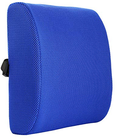 Taylor & Brown Posture Therapy Lumbar Support Cushion - Memory Foam, Ergonomic Back Support Pillow for Home, Office, Car, Travel - Relieve & Prevent Lower Back, Sciatica, Disc Pain - Blue