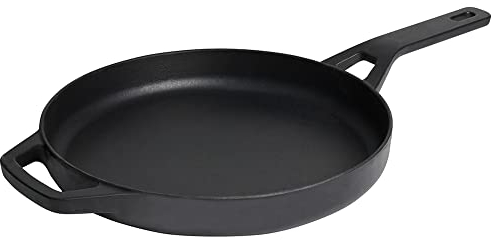 ProCook Cast Iron Skillet Pan Cooking Pan Induction Compatible Heavy Durable Enamelled Stylish Cast Iron 25 Year Guarantee (Matte Black, 26cm)