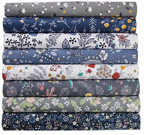 aufodara 8 Stück Baumwollstoff Meterware Stoffpaket 50 x 50 cm Stoff, Stoffe zum Nähen, Patchwork zum Quilten DIY Basteln Handwerken, Quadrate Baumwolltuch (Bunt A)